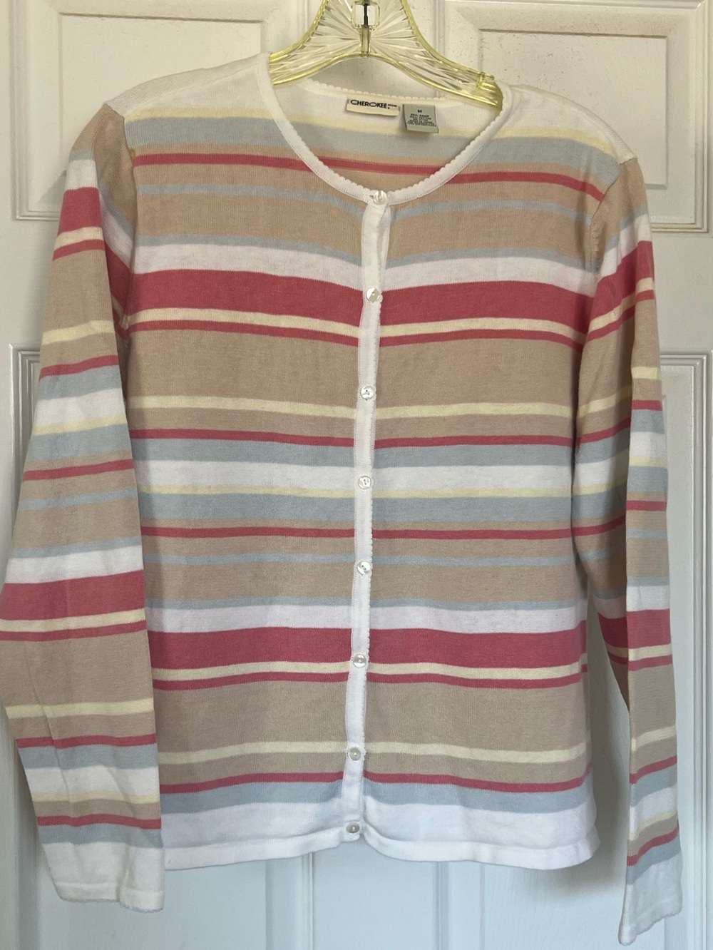 Vintage 90s Y2K Cherokee Striped Cardigan Sweater S M